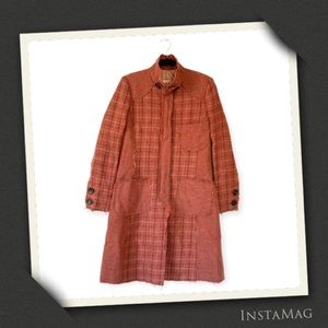 MAX & CO Distressed Tweed Long Coat